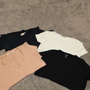 Women's Black and White Tops Set